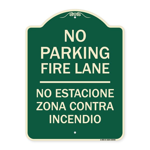 Signmission No Estacione Zona Contra Incendio Heavy-Gauge Aluminum Architectural Sign, 24" H, G-1824-23848 A-DES-G-1824-23848 - main